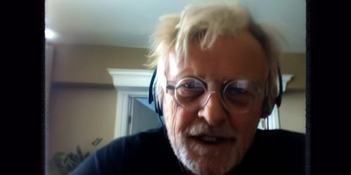 Der Schauspieler bei einem Videocast Der Schauspieler bei einem Videocast